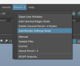 Add Render Settings Nodeメニュー