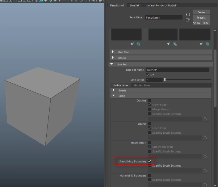Smoothing Boundary にチェックを入れる