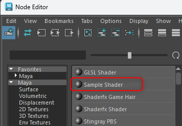 MayaでSampleShaderノードを作成してオブジェクトへ割り当てる操作