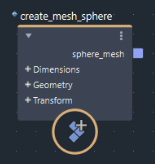 Bifrost Graph Editorでcreate_mesh_sphereコンパウンドをDisplayMode 2で表示した状態
